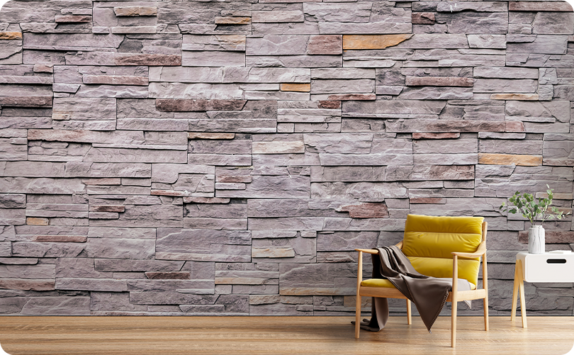 Bricks Purple Wallpaper Mural
